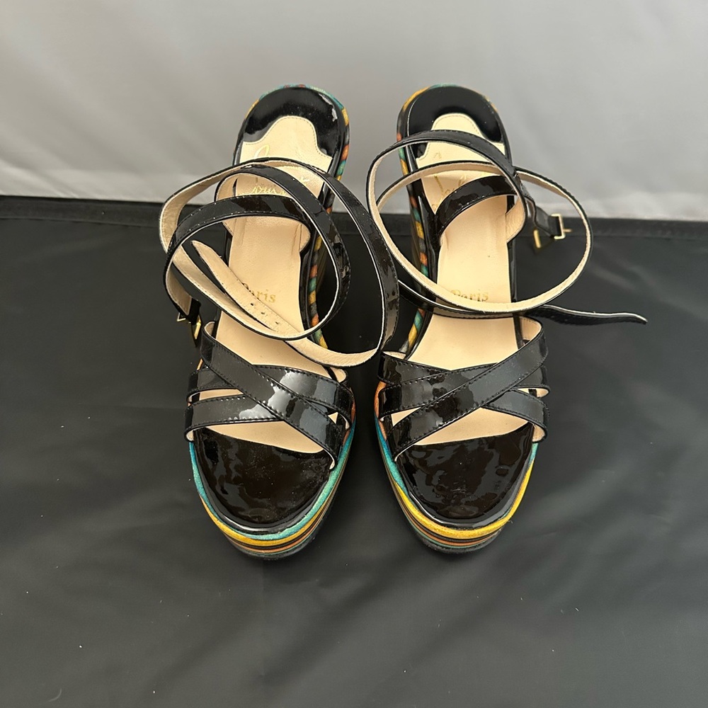 Christian Louboutin Black Platform Wedges